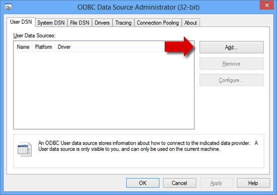 MySQL ODBC data source administrator
